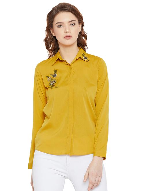 concealed placket embroidered shirt - 15972594 - Very Small Image - 1