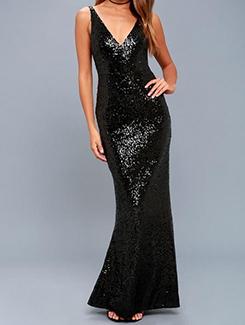 v-neck shimmery maxi dress - 15973007 - Very Small Image - 1