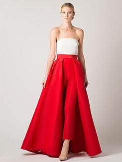 off shoulder contrast gown - 15973011 - Very Small Image - 1