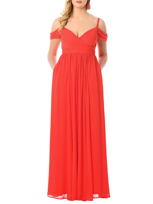 cold shoulder gathered waist maxi dress - 15973123 - Very Small Image - 1