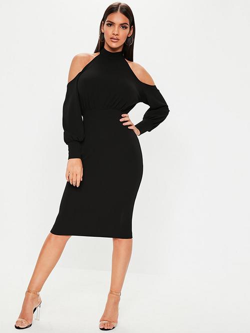 cold shoulder pencil dress - 15973141 - Very Small Image - 1