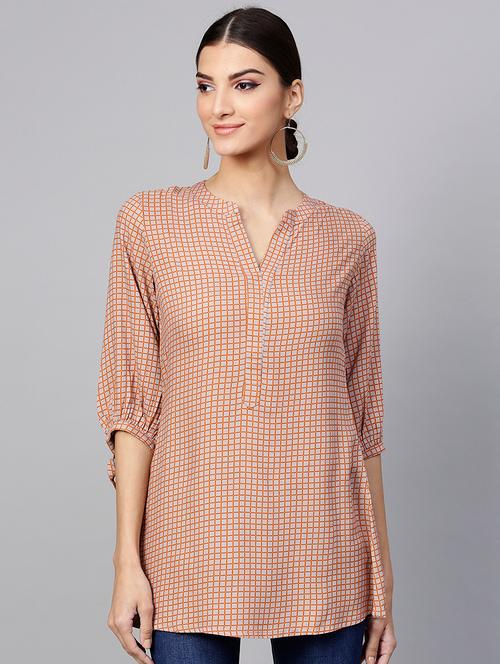 checkered a-line kurti - 15973557 - Very Small Image - 1