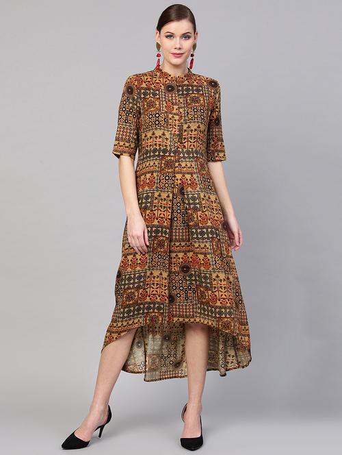 high low printed dress - 15973572 - Very Small Image - 1