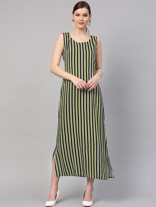a-line stripes dress - 15973573 - Very Small Image - 1
