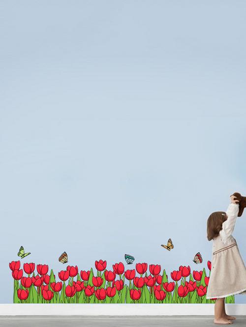 rawpockets wall decals ' flowers ' wall stickers (pvc vinyl) multicolour - 15973862 - Very Small Image - 1
