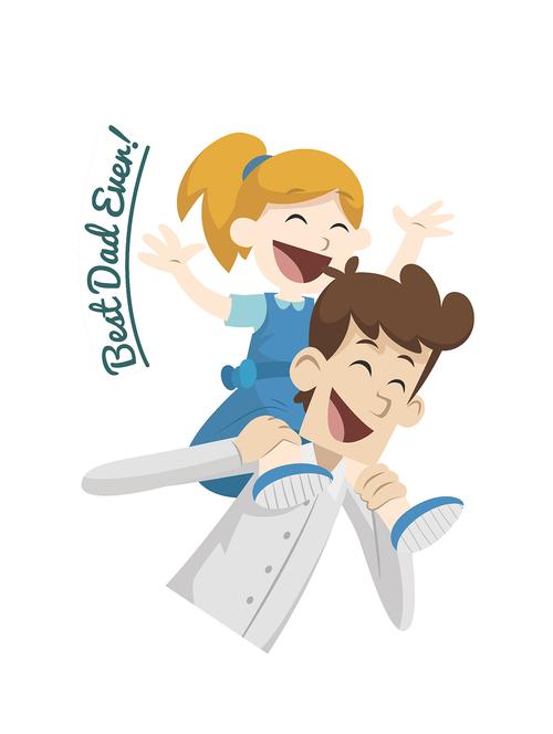 rawpockets wall decals ' best dad ever ' wall stickers (pvc vinyl) multicolour - 15973873 - Very Small Image - 1