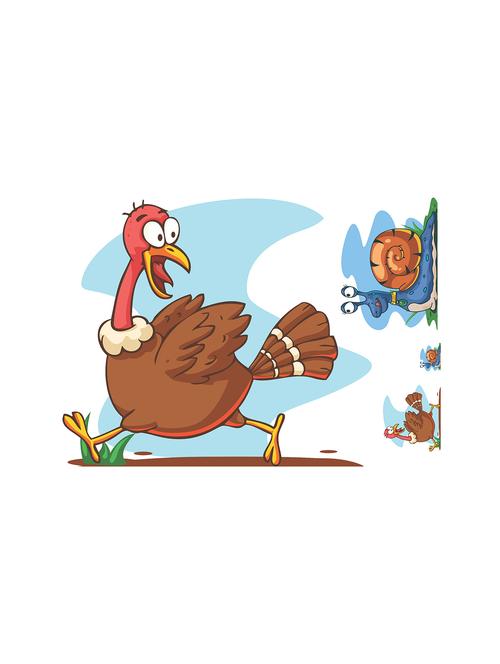 rawpockets wall decals ' snail n turkey ' wall stickers (pvc vinyl) multicolour - 15973878 - Very Small Image - 1