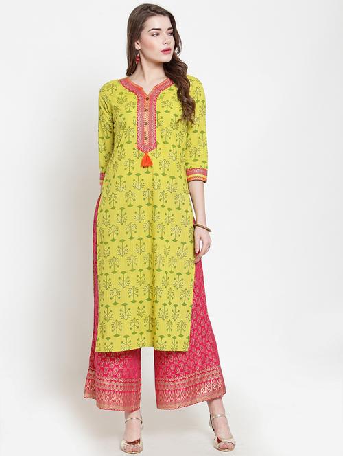 foil printed kurta with foil printed palazzo set - 15973908 - Very Small Image - 1
