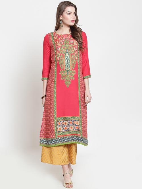 printed kurta with foil printed palazzo set - 15973932 - Very Small Image - 1