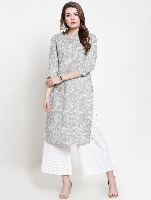 floral printed kurta with palazzo set - 15973943 - Very Small Image - 1