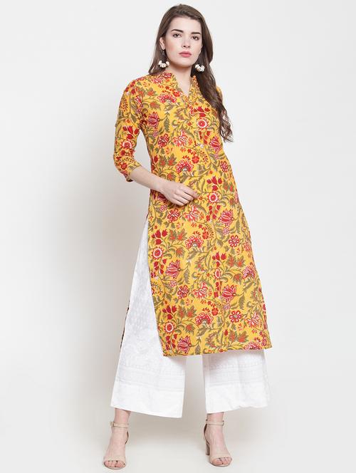 floral printed kurta with palazzo set - 15973947 - Very Small Image - 1