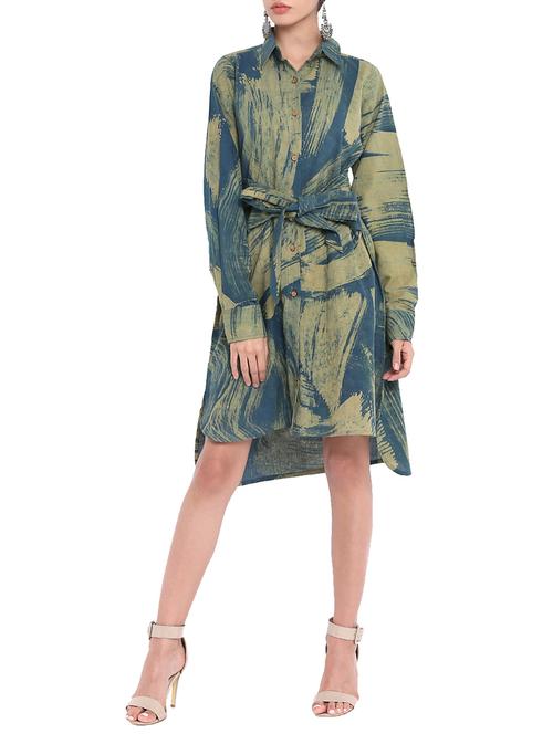 tie front button up dress - 15973973 - Very Small Image - 1