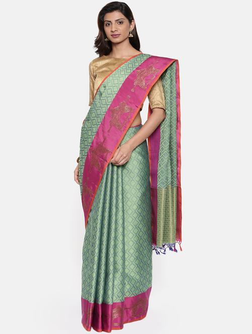 self design banarasi saree - 15974139 - Very Small Image - 1