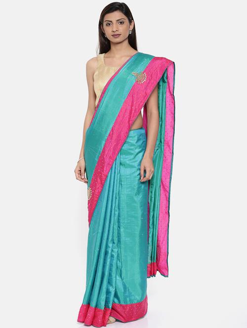 embroidered banarasi saree - 15974164 - Very Small Image - 1