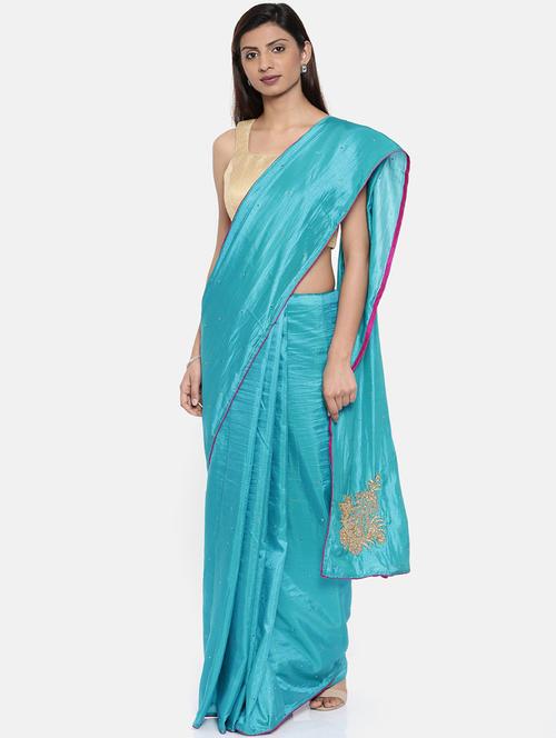 embroidered banarasi saree - 15974165 - Very Small Image - 1