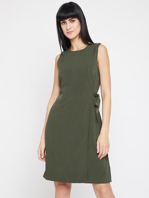 tie up waist a-line dress - 15974595 - Very Small Image - 1