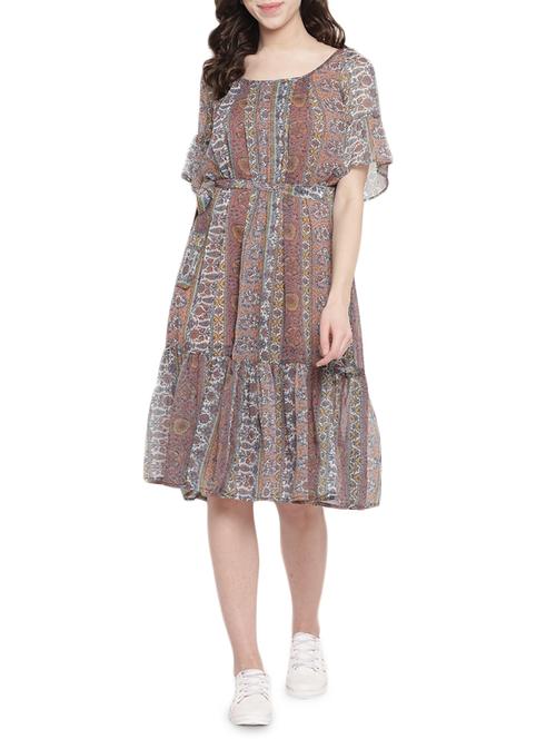 tie up waist a-line dress - 15974719 - Very Small Image - 1