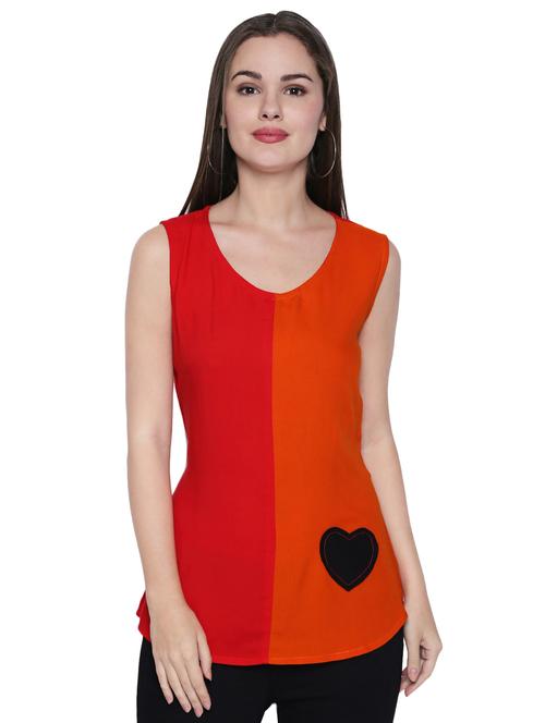 color block heart applique tank top - 15975035 - Very Small Image - 1