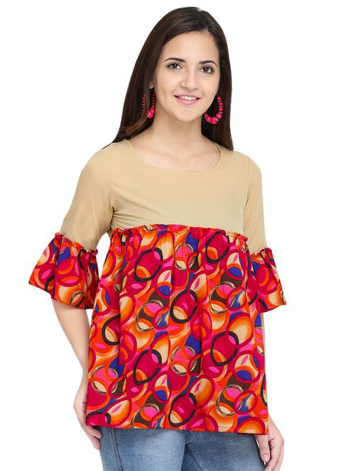 ruffle detail geometric top - 15975064 - Very Small Image - 1