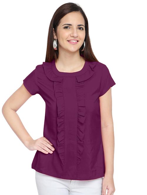 keyhole back ruffle top - 15975075 - Very Small Image - 1