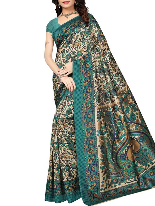 kalamkari printed saree with blouse - 15975705 - Very Small Image - 1