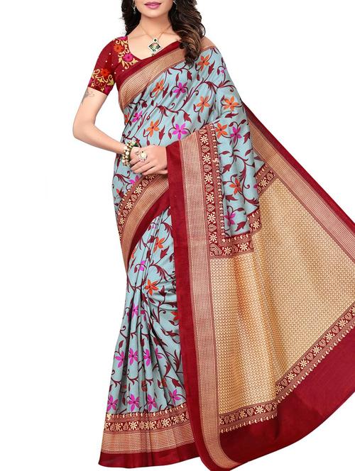 floral printed saree - 15975725 - Very Small Image - 1