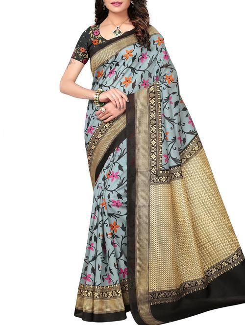 floral printed saree - 15975726 - Very Small Image - 1
