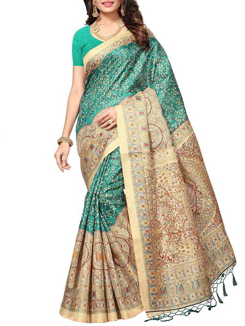 madhubani mysore silk saree with blouse - 15975752 - Very Small Image - 1