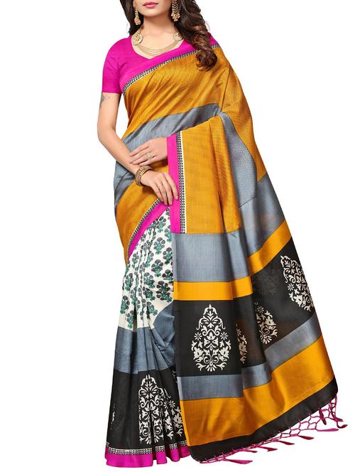 floral mysore silk saree with blouse - 15975756 - Very Small Image - 1