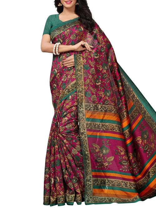 kalamkari printed saree with blouse - 15975792 - Very Small Image - 1
