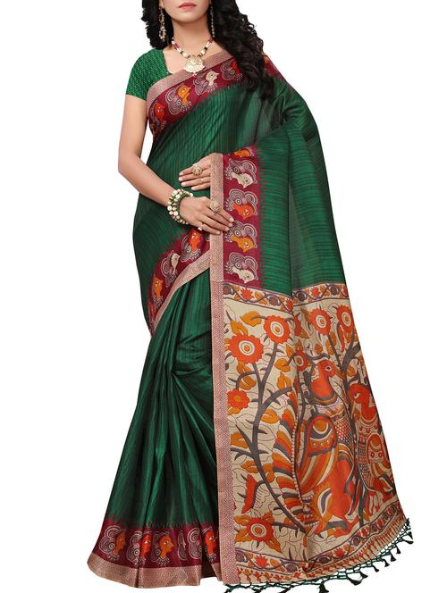 kalamkari printed saree with blouse - 15975827 - Very Small Image - 1