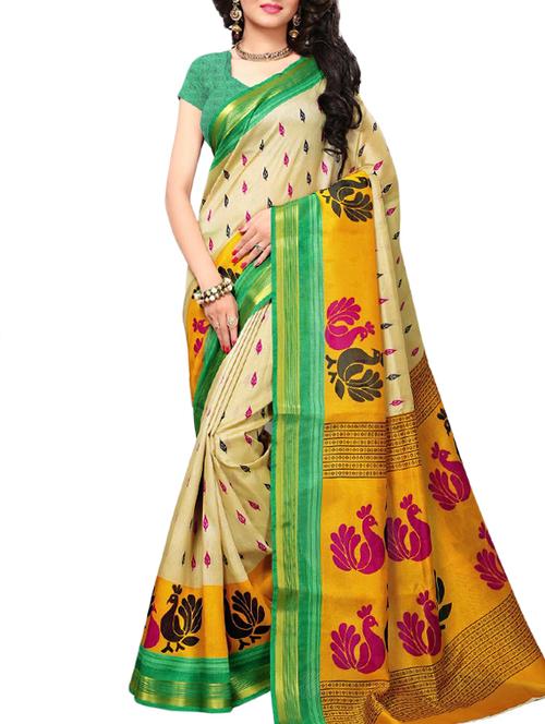 conversational motifs printed saree with blouse - 15976125 - Very Small Image - 1
