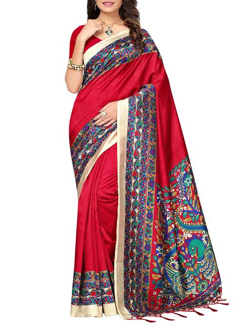 kalamkari mysore silk saree with blouse - 15976141 - Very Small Image - 1