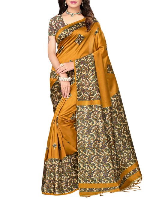 kalamkari mysore silk saree with blouse - 15976192 - Very Small Image - 1