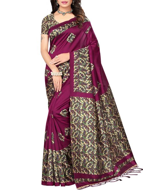 kalamkari mysore silk saree with blouse - 15976195 - Very Small Image - 1