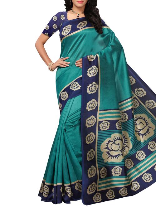 floral mysore silk saree with blouse - 15976230 - Very Small Image - 1