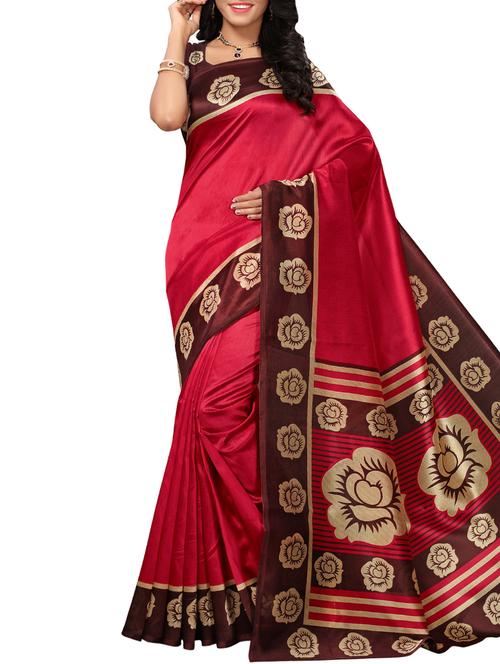 floral mysore silk saree with blouse - 15976231 - Very Small Image - 1