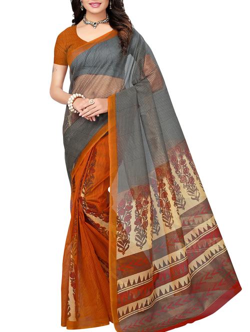 floral kota doria saree with blouse - 15976264 - Very Small Image - 1