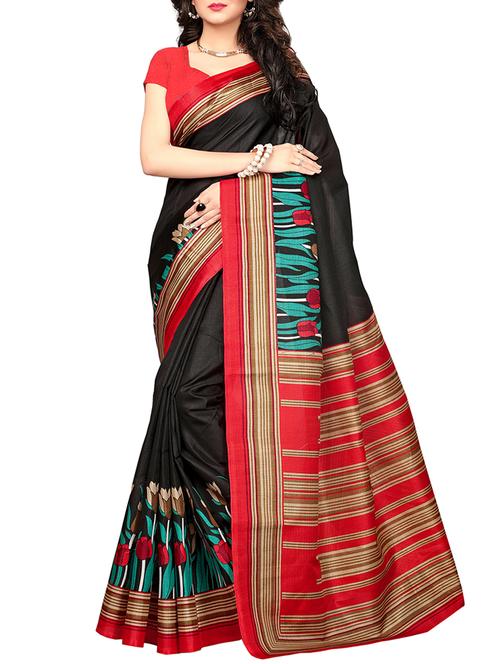 floral printed saree with blouse - 15976311 - Very Small Image - 1