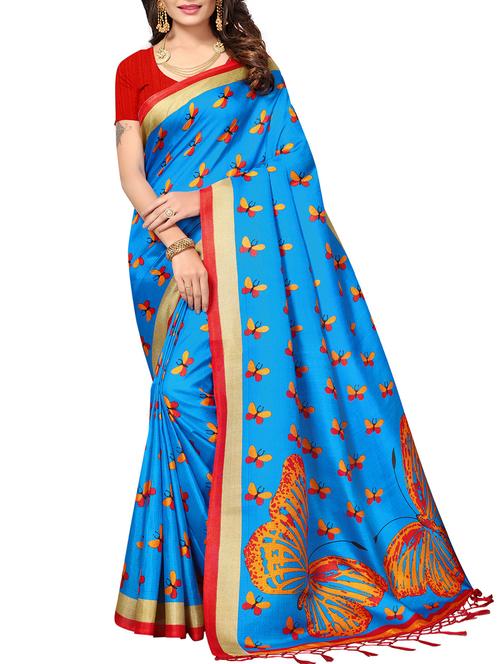 conversational printed saree with blouse - 15976341 - Very Small Image - 1