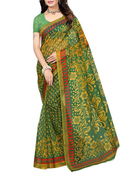 floral kota doria saree with blouse - 15976361 - Very Small Image - 1