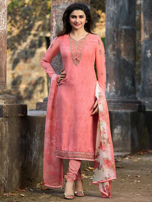 embroidered semi-stitched suit - 15977409 - Very Small Image - 1