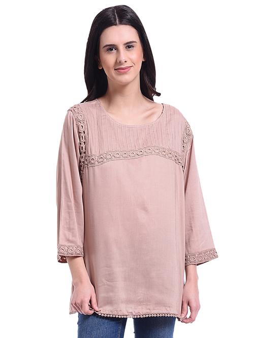 pin tucked lace detail tunic - 15977445 - Very Small Image - 1