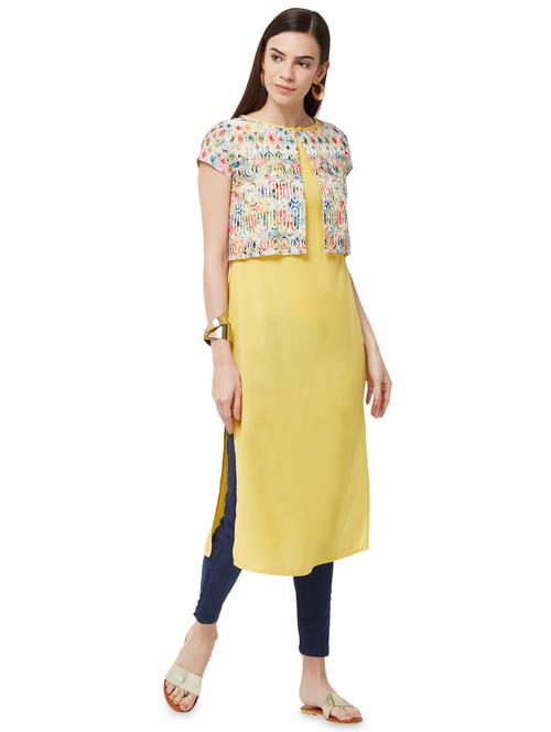 straight kurta with jacket - 15978195 - Very Small Image - 1