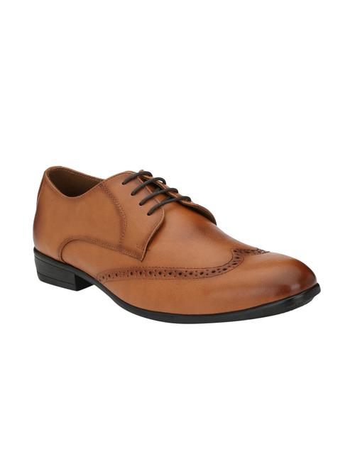tan leatherette lace-up derbys - 15978731 - Very Small Image - 1