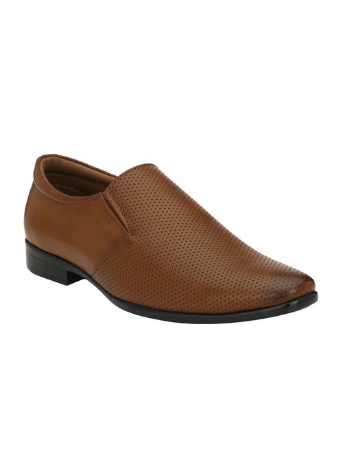 tan leatherette formal slip ons - 15978781 - Very Small Image - 1