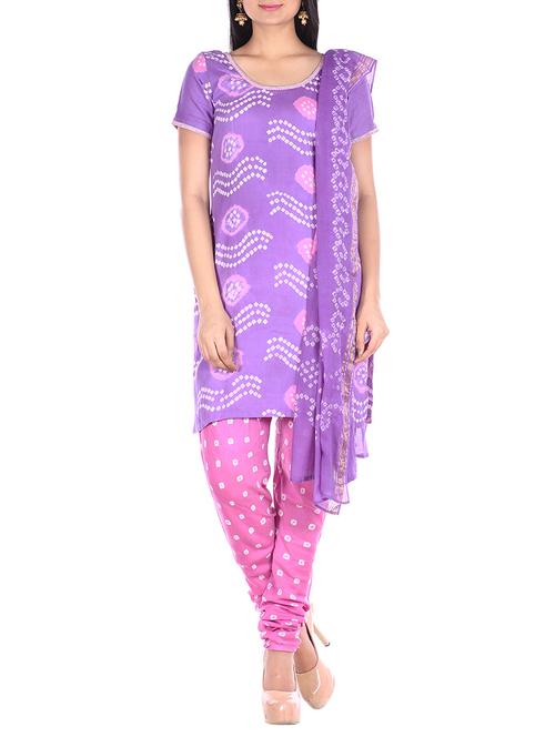 bandhani printed unstitched suit - 15978805 - Very Small Image - 1
