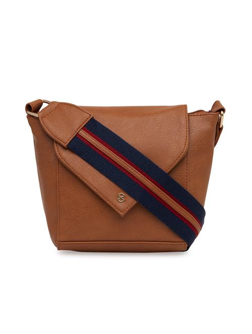 tan leatherette (pu) sling bag - 15979396 - Very Small Image - 1