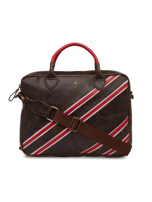 brown leatherette (pu) laptop bag - 15979438 - Very Small Image - 1