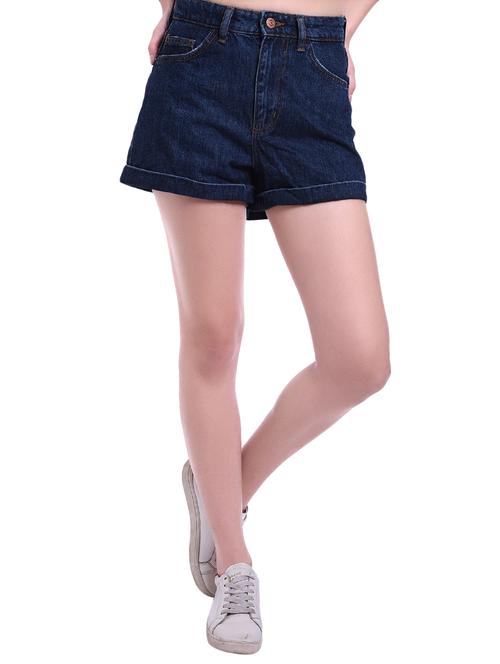 turn up hem denim shorts - 15979559 - Very Small Image - 1